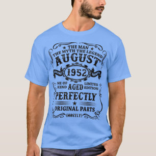 Camiseta Agosto De 1952 O Homem Mito Legenda 70 Anos