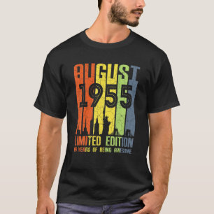Camiseta Agosto De 1955 66º Aniversário Dotado De 66 Anos D
