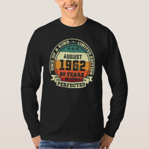 Camiseta Agosto De 1962 60º Aniversário 60 Anos De Perfe
