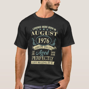 Camiseta Agosto De 1976 45º Aniversário Dotado De 45 Anos D