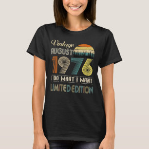 Camiseta Agosto De 1976 Vintage, 46 Anos