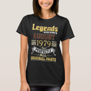 Camiseta Agosto De 1979 43 Anos 43 Legendas De Aniversário 