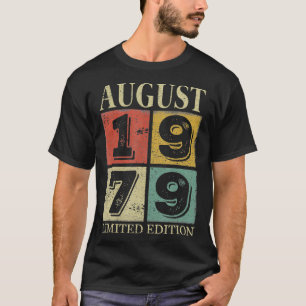 Camiseta Agosto De 1979, Aniversário De 42 Anos, Presente P