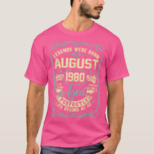 Camiseta Agosto De 1980 42º Aniversário Presente Para Homen