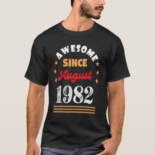 Camiseta Agosto De 1982 Aniversário Espetacular Desde 1982