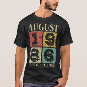 Camiseta Agosto De 1986 35 Anos Aniversário Presente Para H