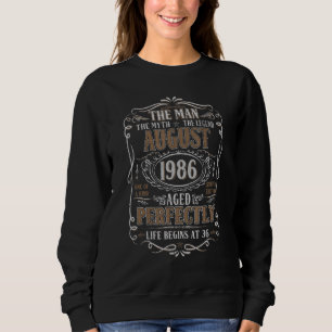 Camiseta Agosto de 1986 Man Myth Legend 36º aniversário 36 