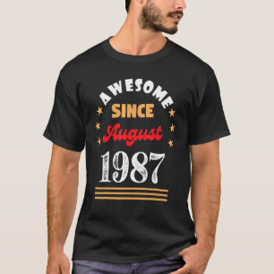 Camiseta Agosto De 1987 Aniversário Espetacular Desde 1987