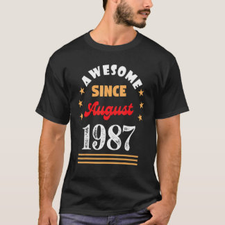 Camiseta Agosto De 1987 Aniversário Espetacular Desde 1987