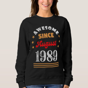 Camiseta Agosto De 1989 Aniversário Espetacular Desde 1989 
