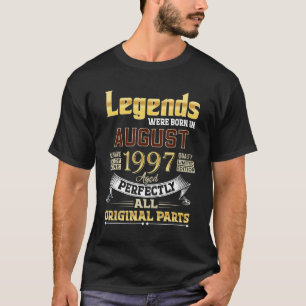 Camiseta Agosto De 1997 25 Anos De Idade 25 Legendas De Ani