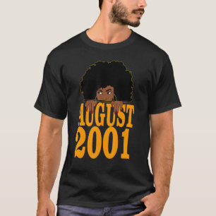 Camiseta Agosto De 2001 aniversário de 21 anos 21 Anos Mulh