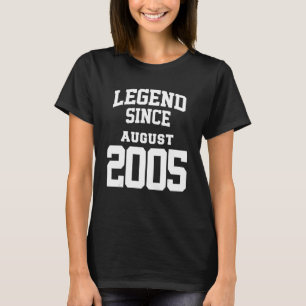 Camiseta Agosto de 2005 17ª Legenda de Aniversário de 17 An