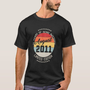 Camiseta Agosto De 2011 11 Aniversário De 11 Anos De Awesom