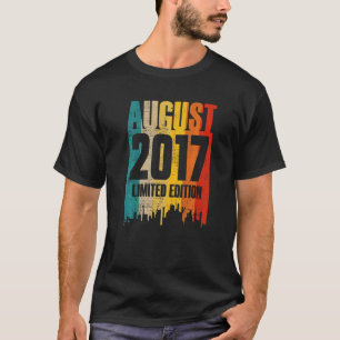 Camiseta Agosto De 2017, Vintage De Aniversário De 5 Anos