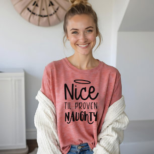 Camiseta Agradável até o Natal impertinente provado do