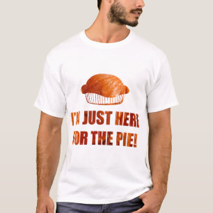 Camiseta Agradável Dia de Ação de Graças Aqui pela Torta de