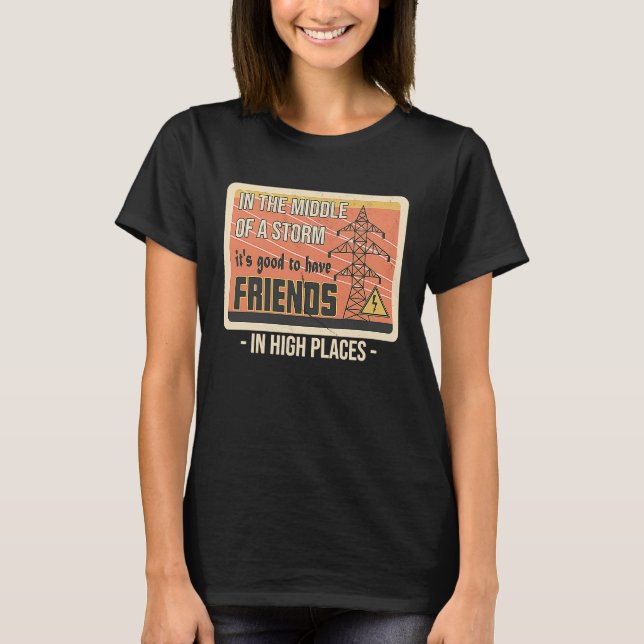 Camiseta Agradeça a um Lineman Citação Lineman Elétrico Ele (Frente)