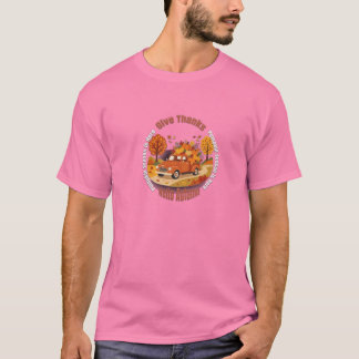 Camiseta Agradeça Olá Outono Abóbora Vintage Tr