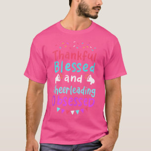 Camiseta Agradecida Abençoada Apaixonada por Cheerleading