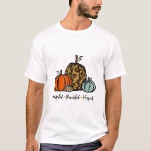 Camiseta Agradecido Agradecido Abençoado Abóbora Dia de Açã