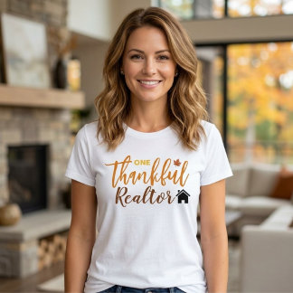Camiseta Agradecido Corretor de Imóveis no Dia de Ação de G