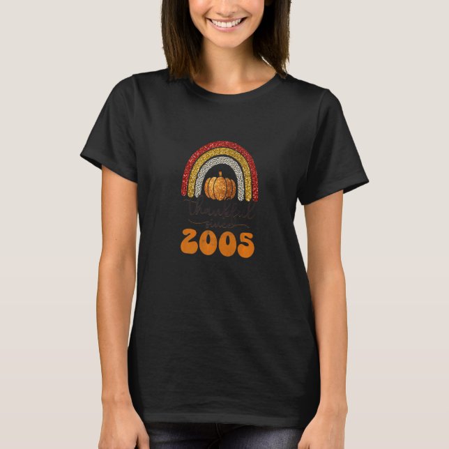 Camiseta Agradecido Desde 2005 Retro Rainbow 17º Aniversári (Frente)
