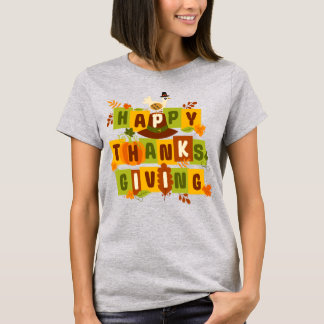 Camiseta Agradecimento Colorido Feliz