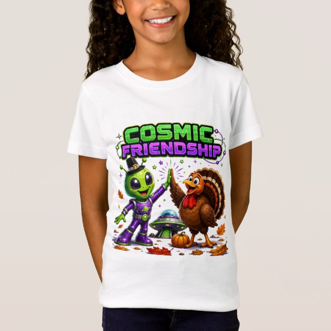 Camiseta Agradecimento de Amizade Cósmica Peru Alien (Frente)