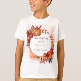 Camiseta Agradecimento de Outono Jantar Família Personaliza