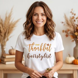 Camiseta Agradecimento de uma cabeleireira no Dia de Ação d