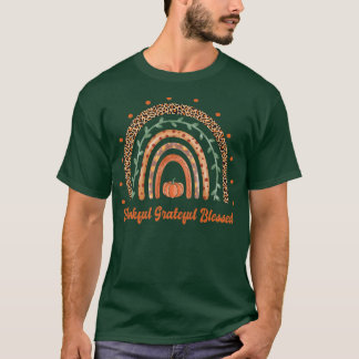 Camiseta Agradeço a abençoada queda do outono do arco-íris