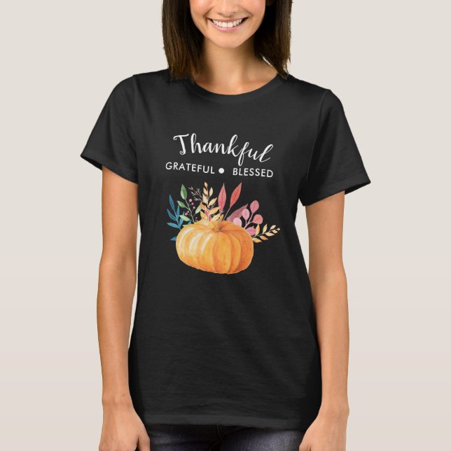Camiseta Agradeço a sua benção com a Abóbora Laranja (Frente)