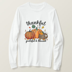 Camiseta Agradeço ao Feliz Abençoado Abençoado Pumpkin do o