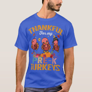 Camiseta Agradeço Ao Meu Pré-K Turkeys Engraçado Ação De Gr
