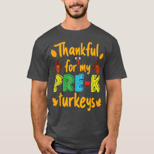 Camiseta Agradeço Ao Meu Professor De Ação De Graças Pré-K