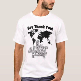 CAMISETA AGRADEÇO EM DIFERENTES LÍNGUAS MUNDIAIS