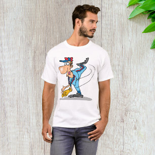 Camiseta Agressivo Desenho Animado de um Arremessador de Be