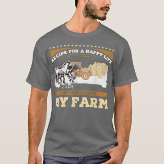 Camiseta Agricultor animal, minha Fazenda, Recebe por uma v