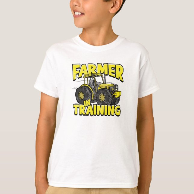 Camiseta Agricultor em formação - condutor de trator (Frente)