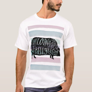Camiseta agricultor porco açucareiro carne corta carne peq