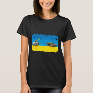 Camiseta Agricultor ucraniano engraçado puxando tanque com
