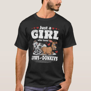 Camiseta Agricultor Vaca Burro Fazenda Animal Meninas Mulh