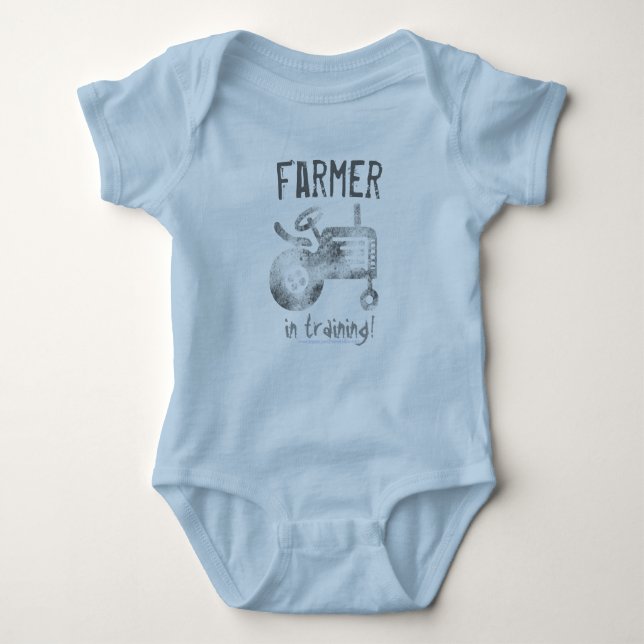 Camiseta Agricultor, vestuário para bebês, trator (Frente)