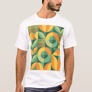Camiseta Agricultura de Vintagem Geométrica Escandinava