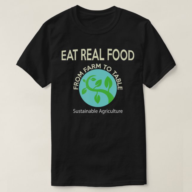 Camiseta Agricultura sustentável come Comida real (Frente do Design)
