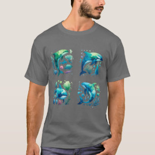 Camiseta Agrupamento de baleias de mergulhador ou snorkeler