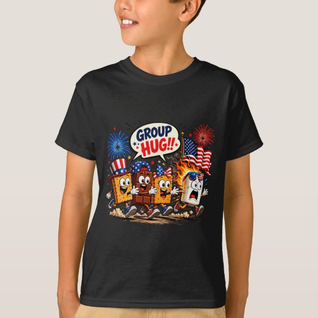 Camiseta Agrupamento engraçado de marshmallow patriótico de (Frente)
