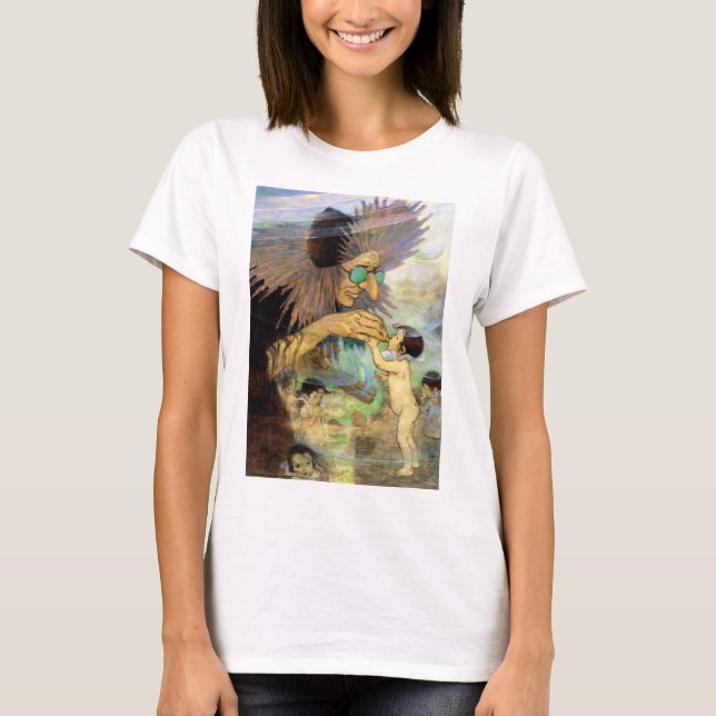 Camiseta Água Bebê e Fada, Jessie Willcox Smith (Frente)