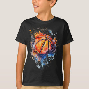 Camiseta Água Colorida de Hoop Colorida de Basquete, Trabal